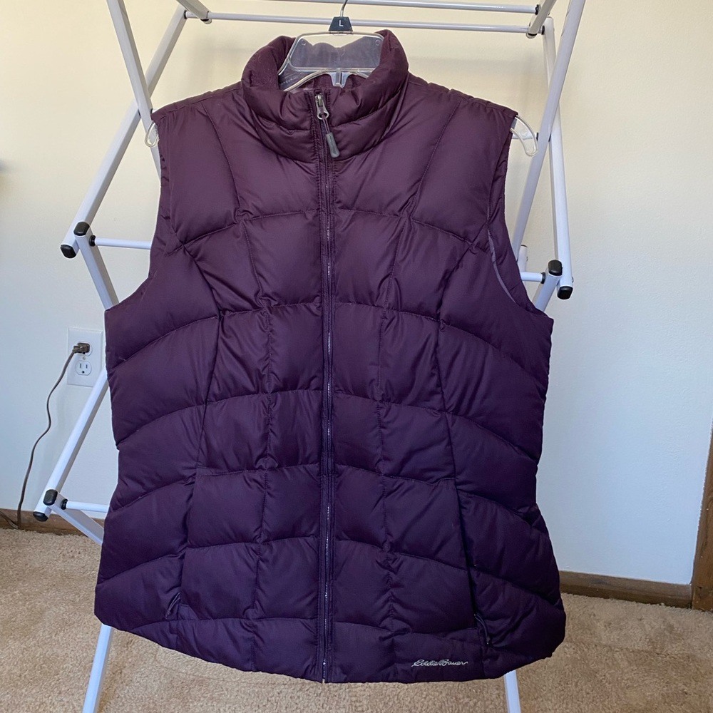 EUC Eddie Bauer 650 fill down vest, purple, size L